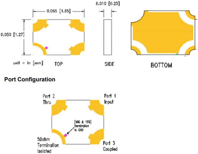 Mechanical Drawing - Dielectric Laboratories / Knowles FPC08035 Directional Coupler